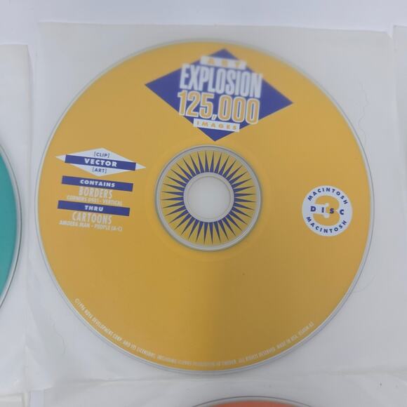 Vintage Macintosh Art Explosion 750,000 Design Software 13 Disc Set 1996 Unused - Picture 10 of 16